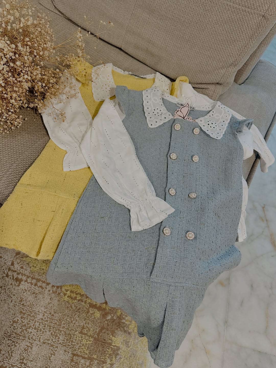 فستان العيد Yellow dress sizes 3-4-5-6